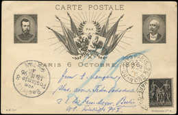 Let DESTINATIONS - N°89 Obl. Càd PARIS 12/11/96 Sur CP Illustrée Visite Du Tsar, Carte Irrégulière Taxée Au Tarif Des Le - 1849-1876: Periodo Clásico