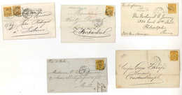 Let DESTINATIONS - Lot De 5 Lettres Affr. N°92,  Différentes Dont Malte, Portugal, Etc, TB - 1849-1876: Période Classique