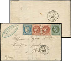 Let AFFRANCHISSEMENTS DE SEPTEMBRE 1871 - N°25, 37 Et 40Bf 2c. ROUGE-BRIQUE FONCE PAIRE, Obl. GC 1002 S. LAC, Càd T16 CH - 1849-1876: Periodo Clásico