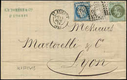 Let AFFRANCHISSEMENTS DE SEPTEMBRE 1871 - N°25, 37 Et 41B Obl. GC 3581 S. LAC, Càd T17 ST ETIENNE 11/9/71, TB - 1849-1876: Periodo Clásico