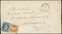 Let LETTRES ET OBLITERATIONS D'ALGERIE - N°13A Et 14A Obl. PC 3721 S. LAC CHARGE Locale, Càd CONSTANTINE 29(4/59), TB - 1849-1876: Classic Period