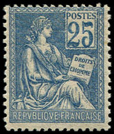 ** EMISSIONS DU XXème SIECLE - 114   Mouchon, 25c. Bleu, TB - Nuevos