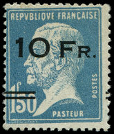 * POSTE AERIENNE - 4a  10Fr. Sur 1f.50 Bleu, Pasteur, "ILE De FRANCE", Surch. ESPACEE, TB, Certif. Calves - 1927-1959 Nuevos