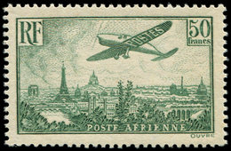 ** POSTE AERIENNE - 14b 50f. Vert Foncé, TB, Certif. Scheller - 1927-1959 Neufs