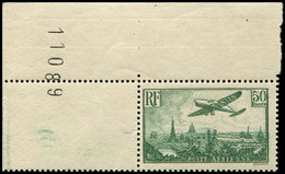 ** POSTE AERIENNE - 14b 50f. Vert TRES FONCE, Cdf Numéroté, TB - 1927-1959 Nuevos