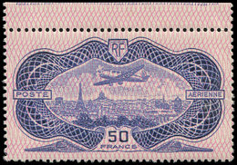 ** POSTE AERIENNE - 15b 50f., Burelage RENVERSE, Bdf, TB - 1927-1959 Nuevos