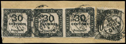 TAXE - 6   30c. Noir, BANDE De 3 Et N°15 10c., Obl. Càd BORDEAUX S. Fragt, R Et TB - 1859-1959 Cartas & Documentos