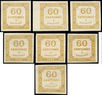 * TAXE - 8   60c. Jaune-bistre, 7 Ex. Planchés Dont 4 (*), TB - 1859-1959 Cartas & Documentos