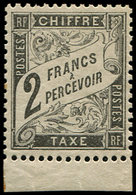 * TAXE - 23   2f. Noir, Petit Bdf, Ch. Un Peu Forte, Sinon TB, Signé Roumet - 1859-1959 Cartas & Documentos
