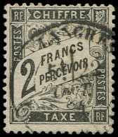 TAXE - 23   2f. Noir, Obl. Càd T17 LANGRES 22/10/( )4, TTB, Certif. Miro - 1859-1959 Lettres & Documents