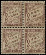 ** TAXE - 26   2f. Marron, BLOC De 4, Très Frais Et TTB - 1859-1959 Cartas & Documentos