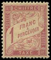 * TAXE - 39   1f. Rose Sur Paille, Inf. Ch., Bien Centré, TB. C - 1859-1959 Cartas & Documentos