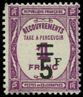 ** TAXE - 65   5f. S. 1f. Lilas, TB - 1859-1959 Cartas & Documentos