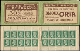CARNETS (N° Yvert) - 170-C1    Pasteur, 10c. Vert, N°170, S. 49, ORIA-Dr FRANCK, TB - Autres & Non Classés
