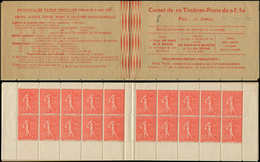 CARNETS (N° Yvert) - 199-C48   Semeuse Lignée, 50c. Rouge, N°199h, T IV, Couv. Postale, Dos Strié, TB - Otros & Sin Clasificación