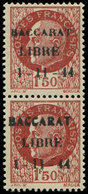 ** TIMBRES DE LIBERATION - BACCARAT 6 : Pétain, 1f50 Brun-rouge, PAIRE Verticale T I Et II Se Tenant, TTB, Signé Mayer - Liberación