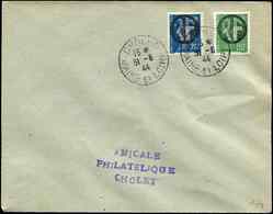 Let TIMBRES DE LIBERATION - CHOLET 11 Et 12 : 70c. Bleu Et 80c. Vert Obl. 31/8/44 S. Env., TB, Signé Mayer - Liberación