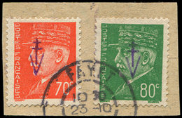 TIMBRES DE LIBERATION - SYLVANES LES BAINS 15 Et 17 : 70c. Orange Et 80c. Vert, Obl. S. Fragt, TB, Signé Mayer - Liberación