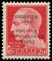 * Spécialités Diverses - BASE NAVALE ITALIENNE 8d : 20c. Rouge, Surcharge RENVERSEE, TB. C - Otros & Sin Clasificación