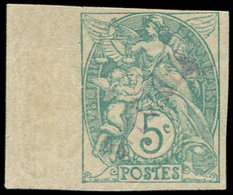 * VARIETES - 111   Blanc,  5c. Vert, NON DENTELE, Surch. SPECIMEN En Violet, Bdf, TB. Br - Neufs