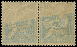 ** VARIETES - 118b  Mouchon, 25c. Bleu, T II, Impression RECTO-VERSO, PAIRE, TB - Nuevos