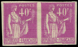 * VARIETES - 281   Paix, 40c. Lilas, PAIRE NON DENTELEE, R Et TB - Nuevos