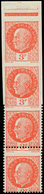 ** VARIETES - 521   Pétain,  3f. Orange BANDE De 4 Bdf, 2 Ex. NON DENTELES Accidentel, Un Ex. Dentelé 3 COTES, 2 Ex. PIQ - Nuevos