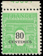 * VARIETES - 706   Arc De Triomphe, 80c. Vert-jaune, DOUBLE IMPRESSION Du Cadre, TB. Br - Nuevos