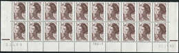 ** VARIETES - 2243a  Liberté, 3,00 Brun-violet, SANS PHOSPHO, BLOC De 20 Bas De Feuille TD6-3, CD 22/11/82 + RE, TB - Nuevos