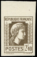 ** ESSAIS DE COULEURS NON DENTELES - 641   Marianne,  2f.40, ESSAI De COULEUR En Brun, NON DENTELE Bdf, TB, Cote Maury - Autres & Non Classés