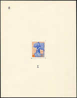 EPREUVES D'ARTISTES ET D'ATELIER - 1216   Marianne à La Nef, épreuve En Bleu Et Orange Sur Carton (8I), TB - Prueba De Artistas