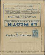 Let ENTIERS POSTAUX - Sage, 15c. Bleu, CL Annonces N°J34e, La Missive 4e édition, 30/7/87, Piquage B, TTB - Otros & Sin Clasificación