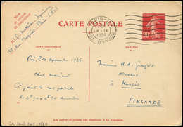 Let ENTIERS POSTAUX - Semeuse Camée, 90c. Rouge, CPRP N°T3 Obl. Paris 14/9/36, Réponse Non Utilisée, TB - Otros & Sin Clasificación