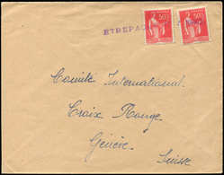 Let LETTRES DU XXe SIECLE - N°283 (2) Obl. Linéaire ETREPAGNY 15-7 1940 En Violet S. Env. Pour La Croix-Rouge, Cachet Pr - Cartas & Documentos