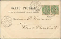 Let ALGERIE France N°111 PAIRE Obl. Pointillés GUIARD/ORAN 8/4/02 Sur CP, TB - Cartas & Documentos