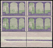 ** ALGERIE 85 : 20f. Violet Et Vert Sur Gris-lilas, ARBRE COUPE Dans Un BLOC De 4 Bdf, TB - Covers & Documents