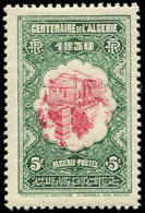 ** ALGERIE 99a : 5f. + 5f. Vert Et Rose Carminé, CENTRE RENVERSE, TB - Lettres & Documents