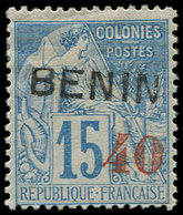 * BENIN 15 : 40 Sur 15c. Bleu, TB. J - Otros & Sin Clasificación