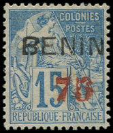 (*) BENIN 16 : 75 Sur 15c. Bleu, Surcharge ROUGE, TB. Br - Other & Unclassified