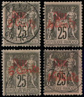 CHINE 19/22 : Sage Surch. De 1901, Obl. Sf. N°20 (*), N°19 Et 21 Dc, Les Autres TB - Autres & Non Classés