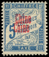 * CHINE Taxe 1a : 5c. Bleu, DOUBLE Surcharge, TB - Otros & Sin Clasificación