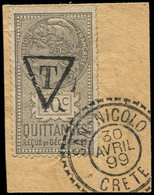 CRETE Fiscal De France, 10c. Quittances Obl. T Et Càd SAN NICOLO 30/4/99 S. Fragt, Superbe - Autres & Non Classés