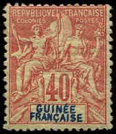 * GUINEE 10a : 40c. Orange, DOUBLE LEGENDE, Gomme Très Lég. Jaunie, Sinon TB. C - Autres & Non Classés