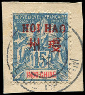 HOI-HAO 7 : 15c. Bleu, Surcharge Rouge, Obl. S. Fragt, TB - Other & Unclassified