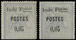 * INDE 24 Et 24a : 0,05 Bleu, Normal Et E LARGE, TB - Other & Unclassified