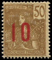 * INDOCHINE 63A : 10 Sur 50c. Bistre, CHIFFRES ESPACES, TB - Otros & Sin Clasificación