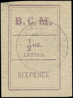 (*) MADAGASCAR Courrier Consulaire Britannique 1 : 1/2oz. Letter/Six Pence Violet, TB, Cote Et N° Maury - Autres & Non Classés