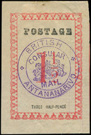 (*) MADAGASCAR Courrier Consulaire Britannique 38b : 1 1/2p. Rose-rouge, TB - Otros & Sin Clasificación