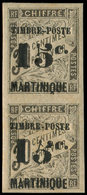 * MARTINIQUE 22 : 15c. Sur 30c. Noir, 5 PENCHE Tenant à Normal **, TB - Autres & Non Classés