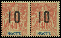 ** MAYOTTE 27 : 10 S. 40c. Rouge-orange, Surch. ESPACEE Tenant à Normal, TB - Other & Unclassified